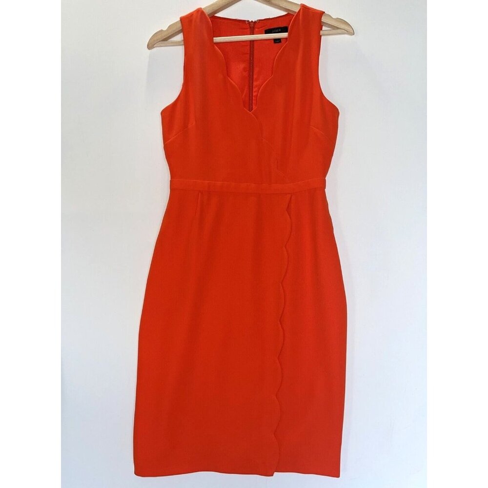 J CREW Dress Womens 0 Orange Tulip Sheath